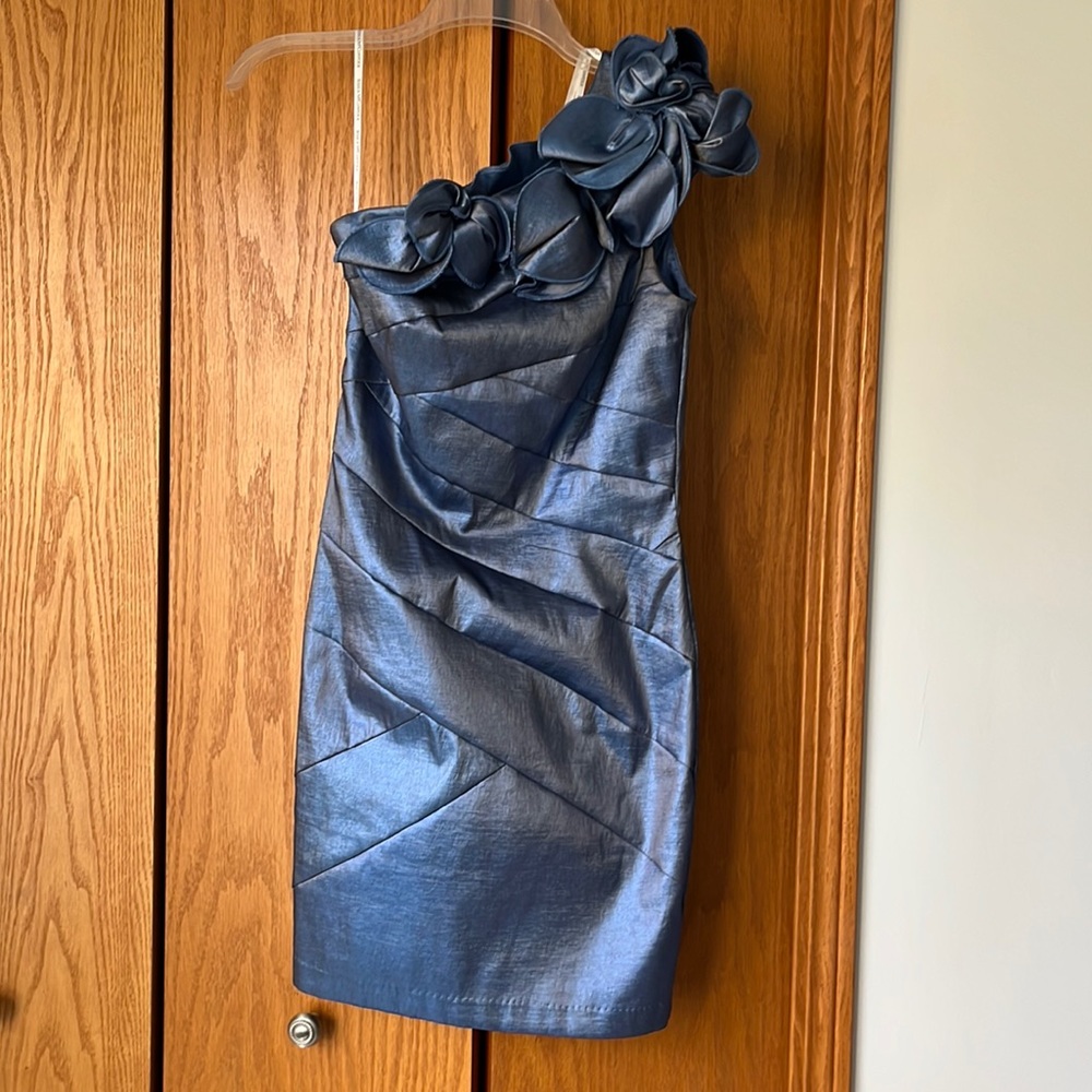 Vintage Jessica McClintock off the Shoulder Cocktail Dress.